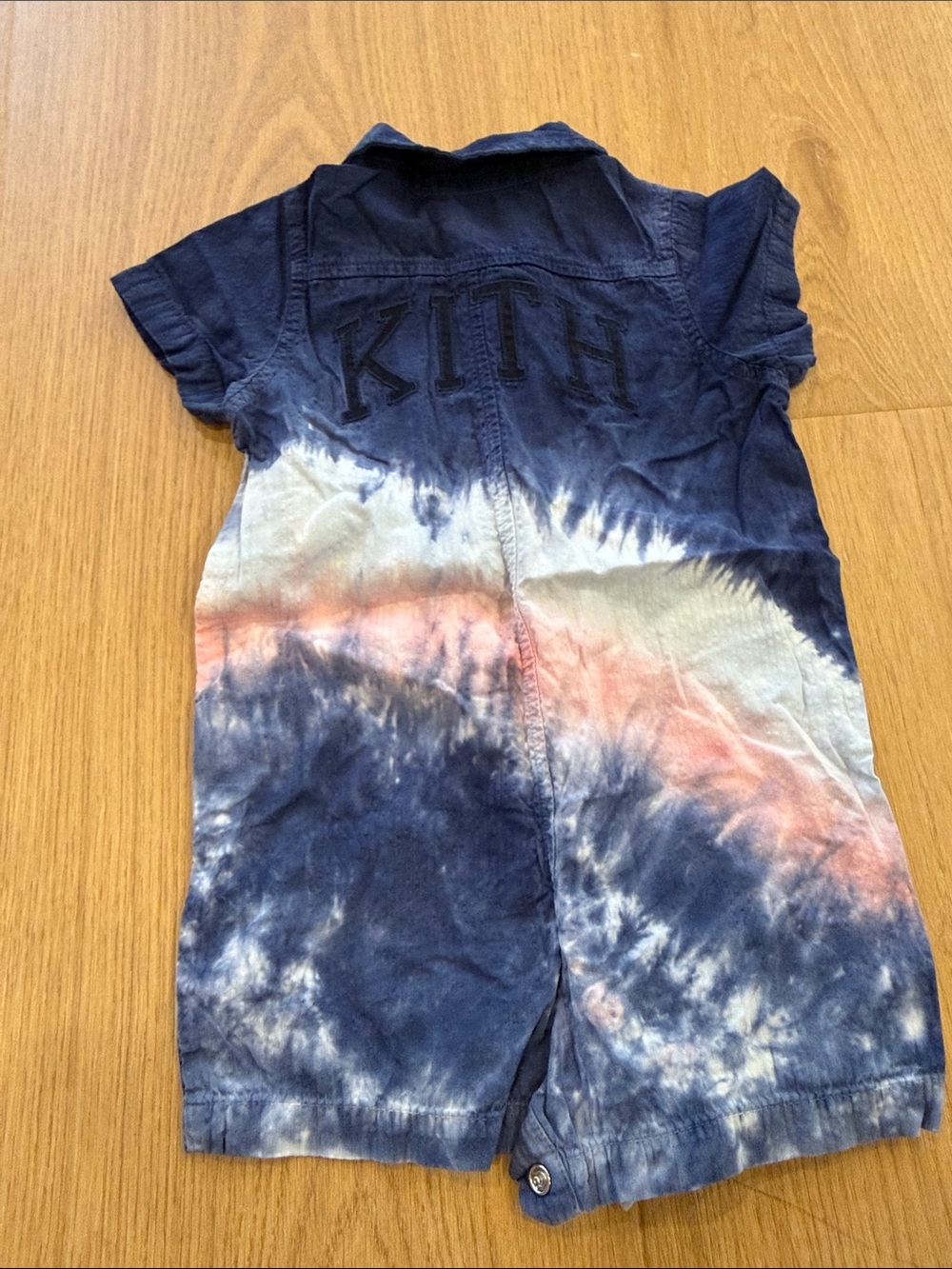 Kith Kids Tie-Dye One-Piece Romper in Navy, Pink & White